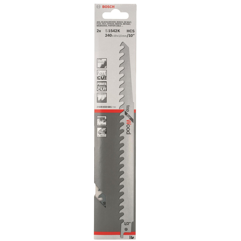 Полотно Bosch Professional по дереву, S 1542 K, 3TPI (2.608.650.681)