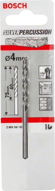 Сверло по бетону Bosch Professional CYL-3, 4х40х75мм SilverPercussion (2.608.597.656)