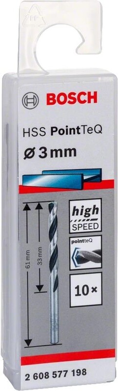 Сверло по металлу Bosch Professional HSS-PointTeQ, 3х33х61мм (2.608.577.198)