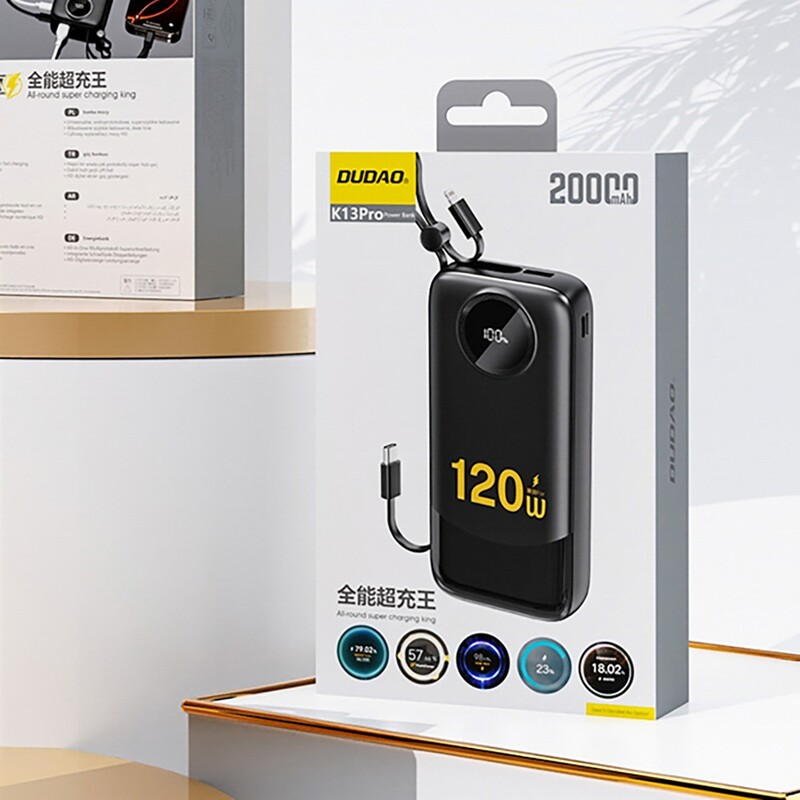 Універсальна мобільна батарея Dudao K13 Pro 20000mAh 22.5W Black (6977196680276)