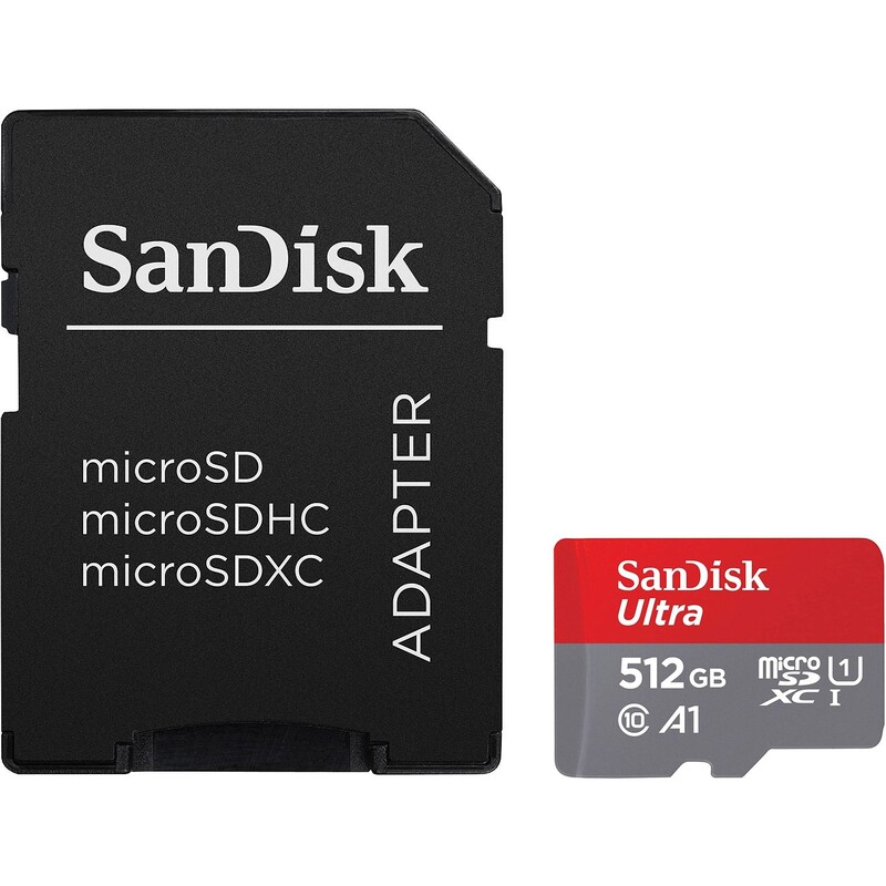 Карта памяти MicroSDXC 512GB UHS-I Class 10 SanDisk Ultra A1 R150MB/s + SD-adapter (SDSQUAC-512G-GN6MA)