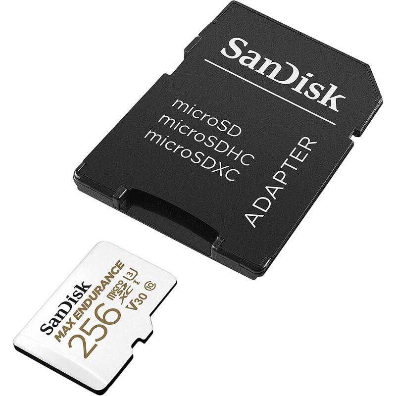 Карта памяти MicroSDXC 256GB UHS-I/U3 Class 10 SanDisk Max Endurance R100/W40MB/s + SD-adapter (SDSQQVR-256G-GN6IA)
