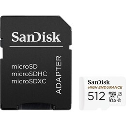 Карта памяти MicroSDXC 512GB UHS-1/U3 Class 10 SanDisk High Endurance R100/W40MB/s + SD-адаптер (SDSQQNR-512G-GN6IA)