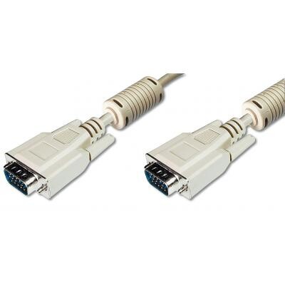 Кабель Digitus VGA - VGA (M/M), 1.8 м, Ferrite, бежевий (AK-310103-018-E)