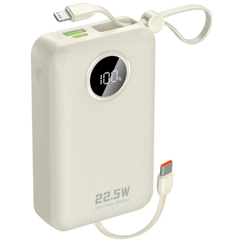 Універсальна мобільна батарея Dudao K14+ 20000mAh 22.5W White (6977196680023)