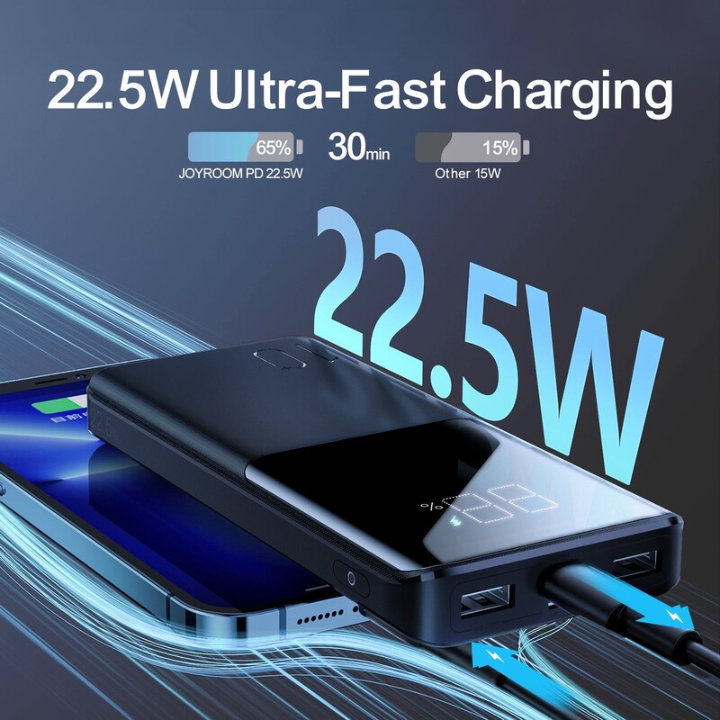 Універсальна мобільна батарея Joyroom 10000mAh 22.5W Black (JR-QP191)