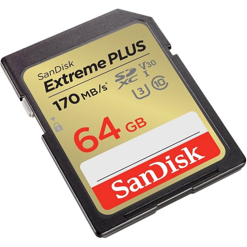 Карта памяти SDXC 64GB UHS-I/U3 Class 10 SanDisk Extreme Plus R170/W80MB/s (SDSDXW2-064G-GNCIN)