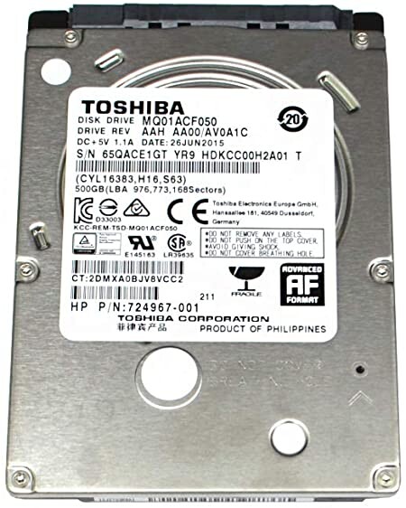 Накопичувач HDD 2.5" SATA 500GB Toshiba 7200rpm 16MB (MQ01ACF050) Ref