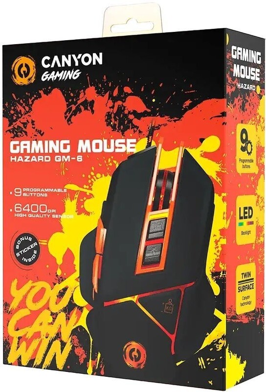 Мышь Canyon Hazard CND-SGM6N Black/Orange