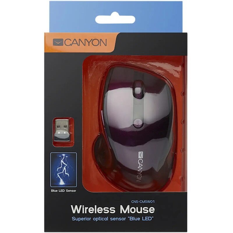 Мышь беспроводная Canyon CNS-CMSW01P Purple