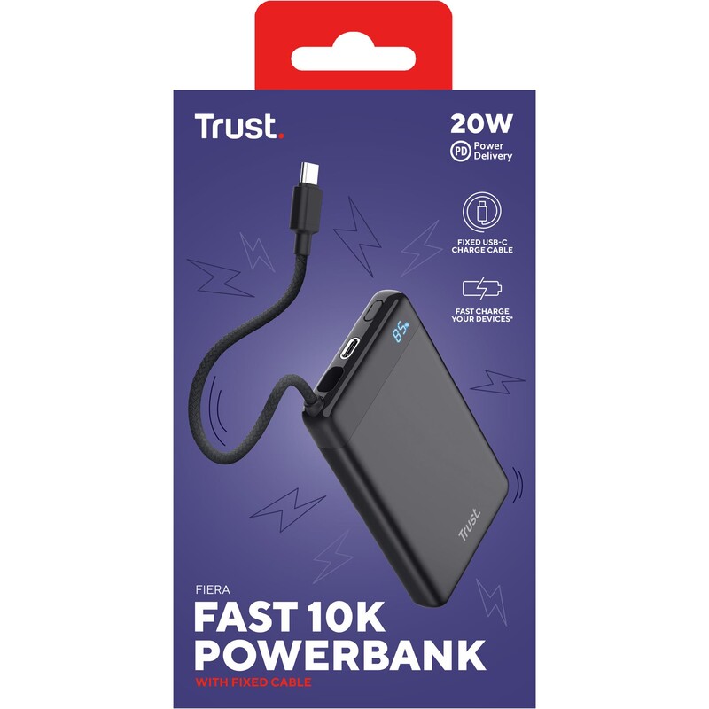 Универсальная мобильная батарея Trust Fiera 10000mAh 20W Black (25880)