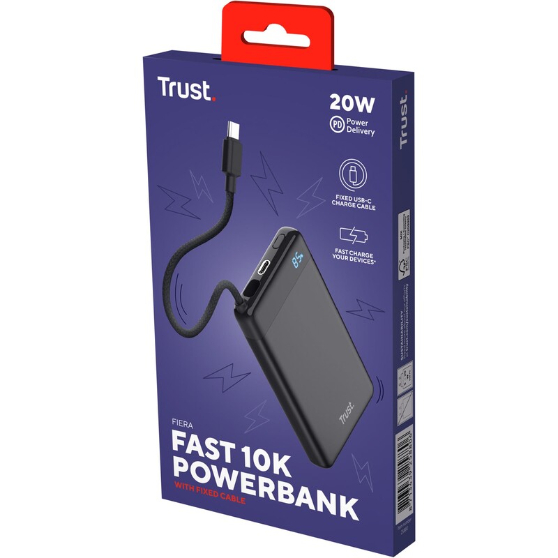 Универсальная мобильная батарея Trust Fiera 10000mAh 20W Black (25880)