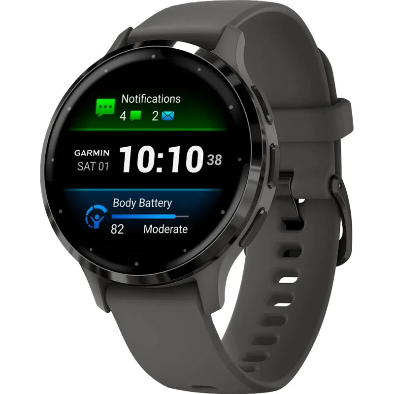 Смарт-годинник Garmin Venu 3s Slate Stainless Steel Bezel with Pebble Gray and Silicone Band (010-02785-00)