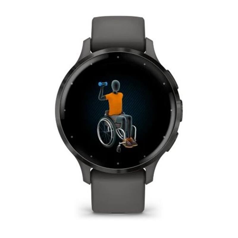 Смарт-годинник Garmin Venu 3s Slate Stainless Steel Bezel with Pebble Gray and Silicone Band (010-02785-00)