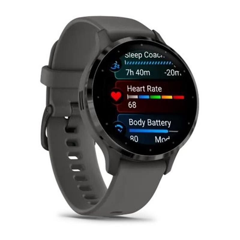 Смарт-годинник Garmin Venu 3s Slate Stainless Steel Bezel with Pebble Gray and Silicone Band (010-02785-00)