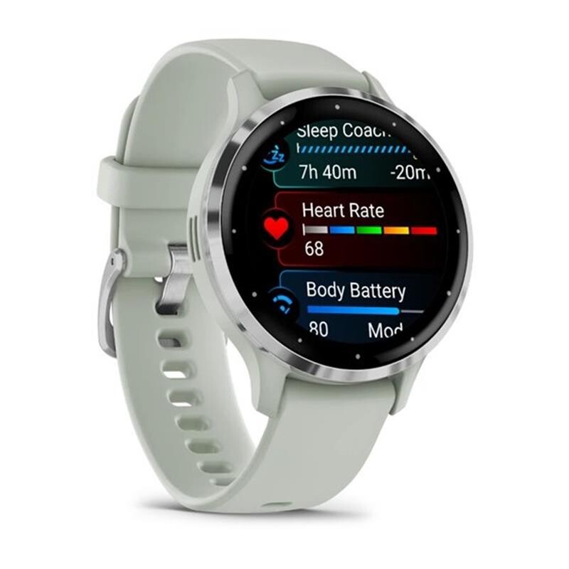 Смарт-часы Garmin Venu 3s Silver Stainless Steel Bezel with Sage Gray Case and Silicone Band (010-02785-01)