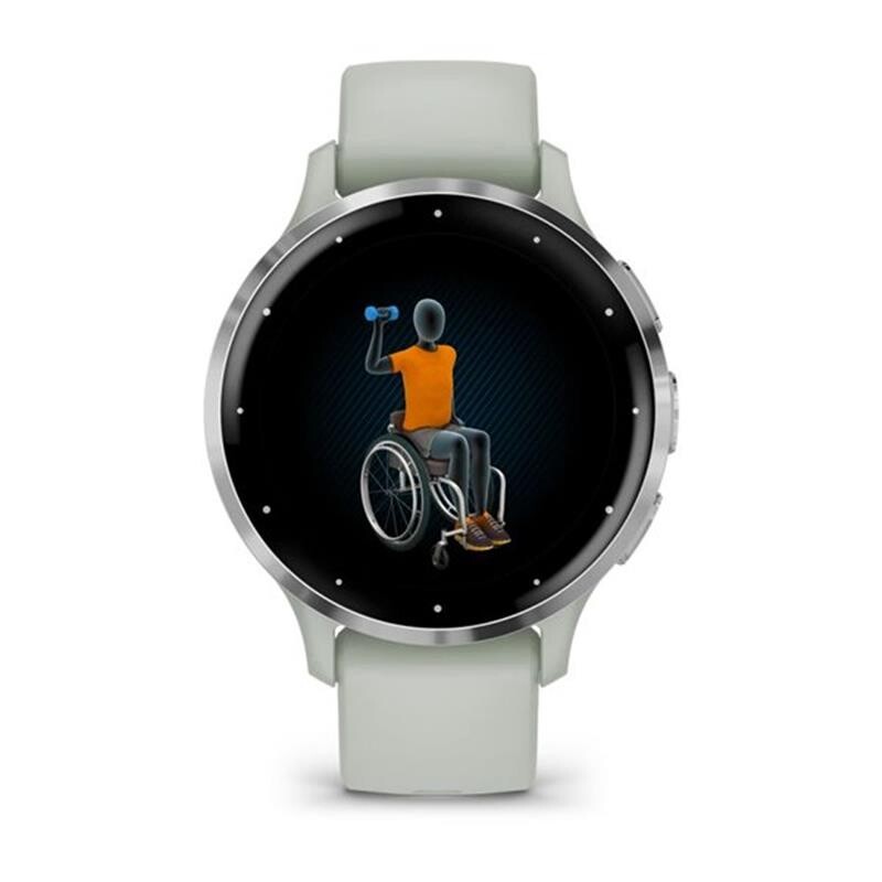 Смарт-часы Garmin Venu 3s Silver Stainless Steel Bezel with Sage Gray Case and Silicone Band (010-02785-01)
