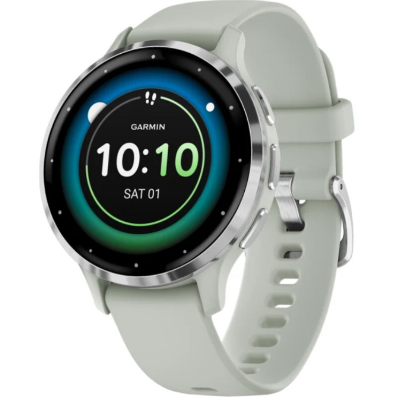 Смарт-часы Garmin Venu 3s Silver Stainless Steel Bezel with Sage Gray Case and Silicone Band (010-02785-01)