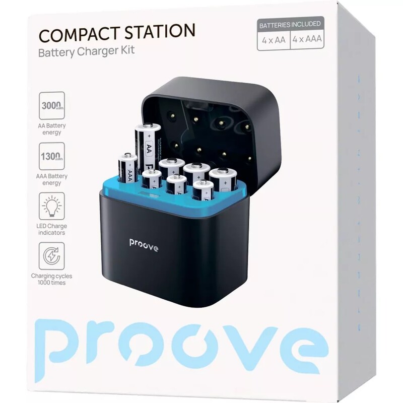 Заряднoe устройство Proove Compact Station 8pcs (4xAAA + 4xAA) Black (RBCS00000001)