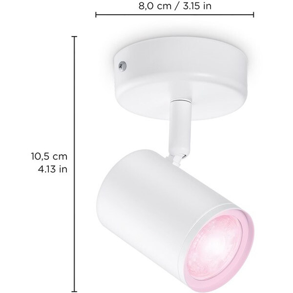 Светильник точечный накладной умный WiZ Imageo Spots 5W 2200-6500K RGB Wi-Fi White (929002658701)