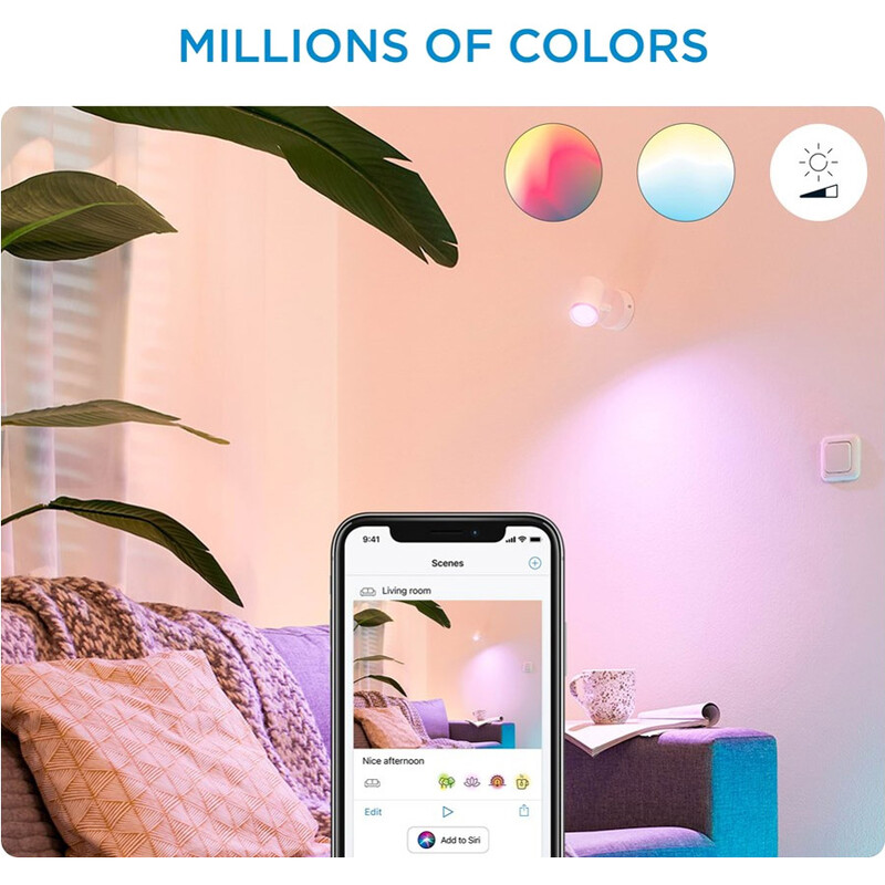 Светильник точечный накладной умный WiZ Imageo Spots 5W 2200-6500K RGB Wi-Fi White (929002658701)