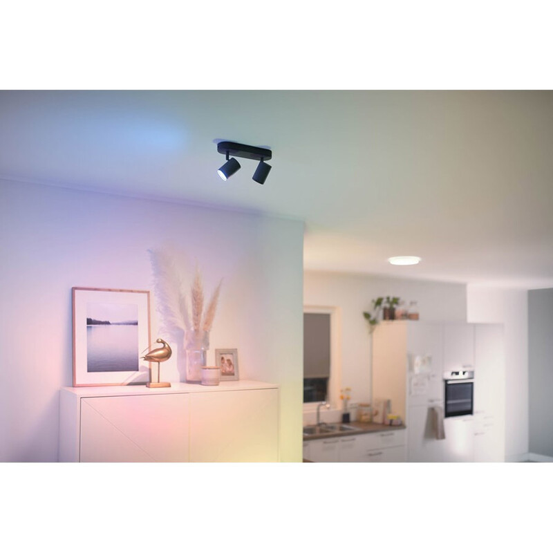 Светильник точечный накладной умный WiZ Imageo Spots 2х5W 2200-6500K RGB Wi-Fi Black (929002659101)