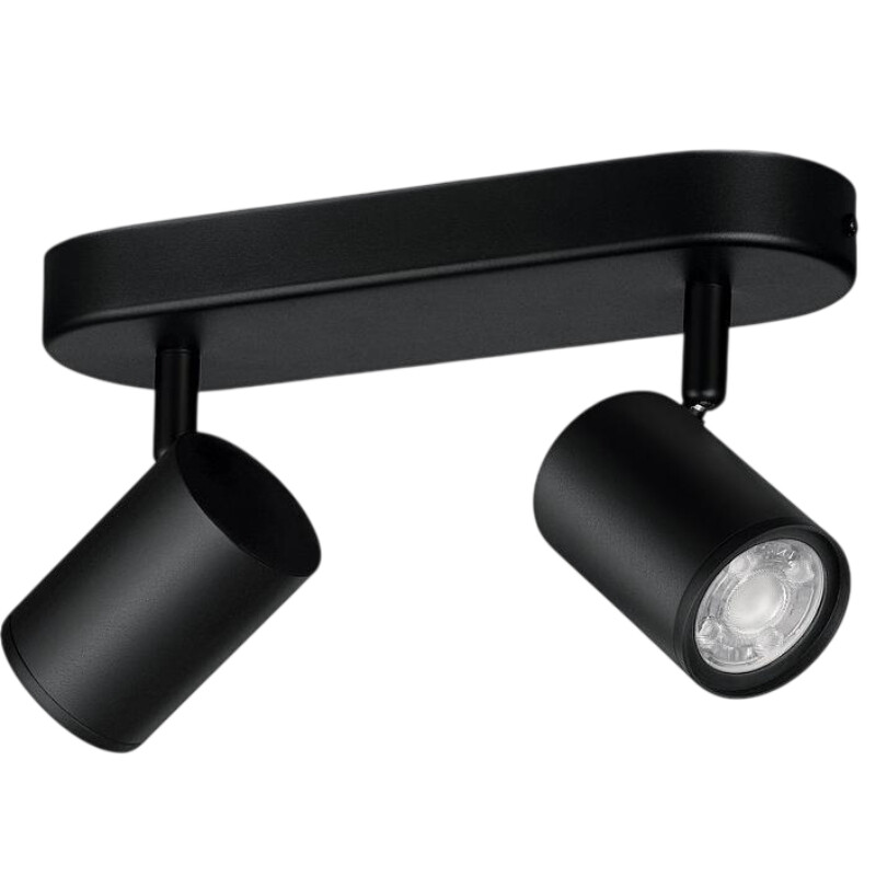 Светильник точечный накладной умный WiZ Imageo Spots 2х5W 2200-6500K RGB Wi-Fi Black (929002659101)