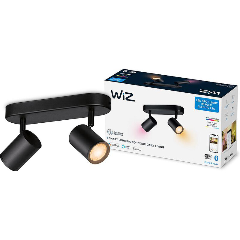 Светильник точечный накладной умный WiZ Imageo Spots 2х5W 2200-6500K RGB Wi-Fi Black (929002659101)