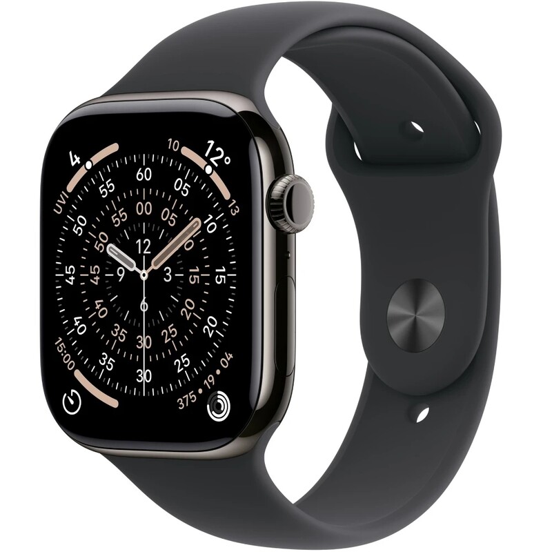 Смарт-часы Apple Watch Series 11 GPS + Cellular 46mm Slate Titanium Case with Black Sport Band - M/L (MFD24RK/A)