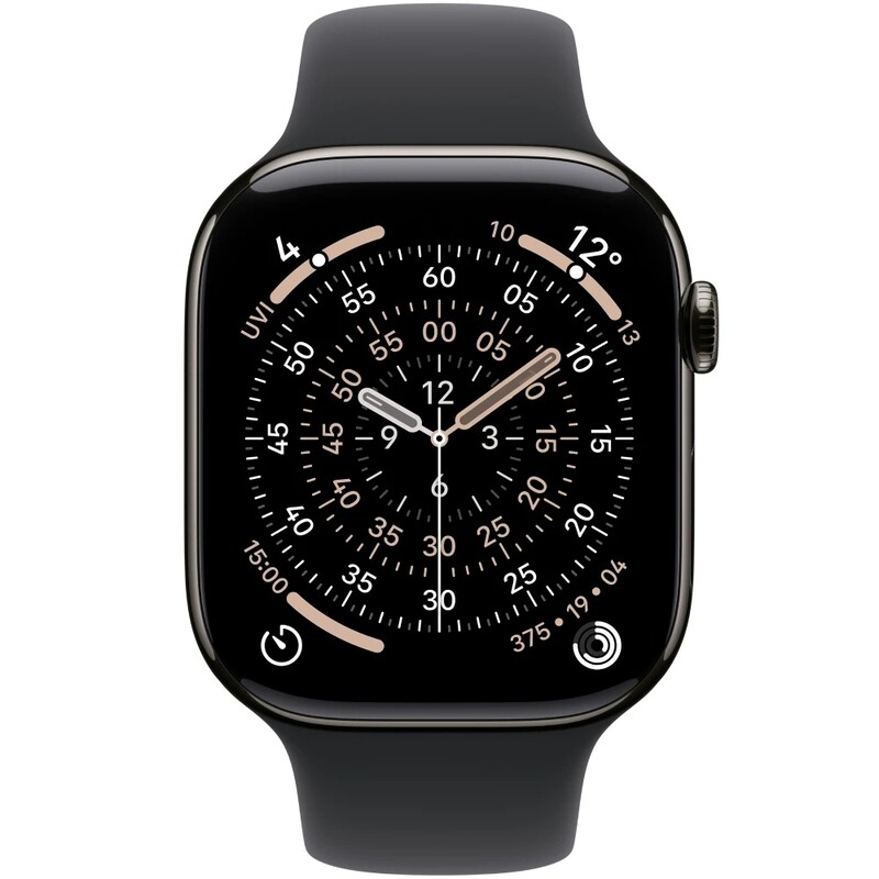 Смарт-часы Apple Watch Series 11 GPS + Cellular 46mm Slate Titanium Case with Black Sport Band - M/L (MFD24RK/A)