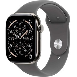 Смарт-годинник Apple Watch Series 11 GPS + Cellular 42mm Natural Titanium Case with Stone Grey Sport Band - S/M (MF8M4RK/A)