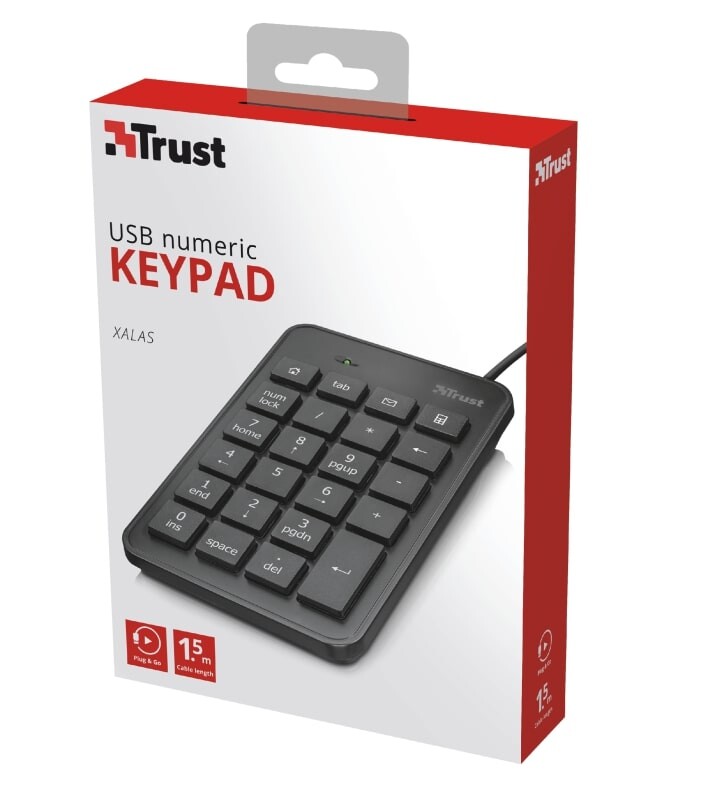 Цифровой клавиатурный блок Trust Xalas Black (22221)