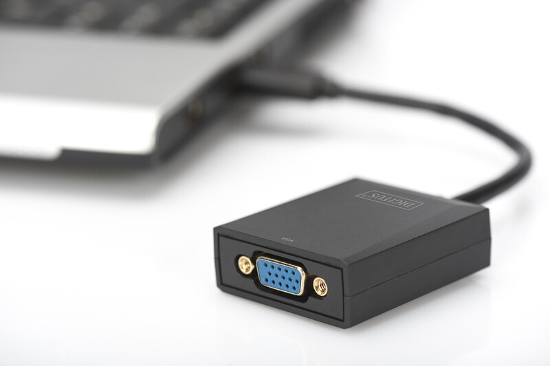 Адаптер Digitus USB 3.0-VGA (M/F), 0.15 м, Black (DA-70840)