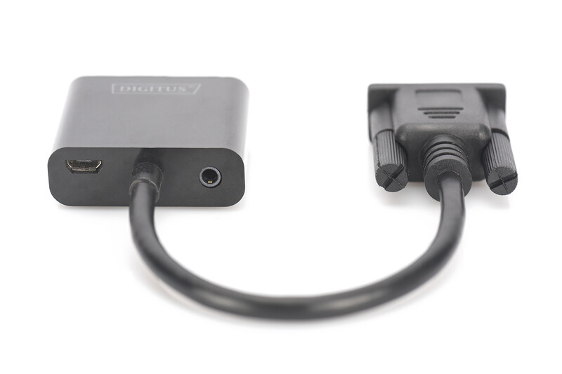 Адаптер Digitus VGA-HDMI (M/F), 0.15 м, Black (DA-70473)