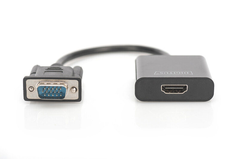 Адаптер Digitus VGA-HDMI (M/F), 0.15 м, Black (DA-70473)