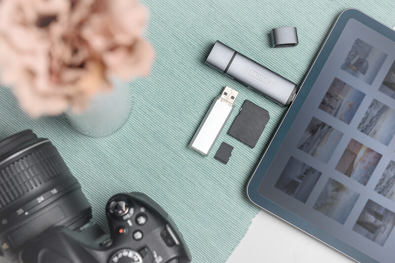 Картридер Digitus 3-в-1 Silver (DA-70886)