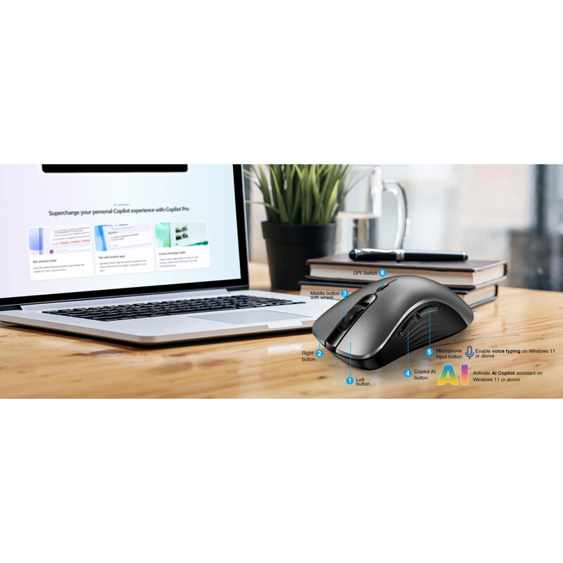 Миша бездротова Genius Ergo 8100S AI Silent Gray Wireless (31030040404)