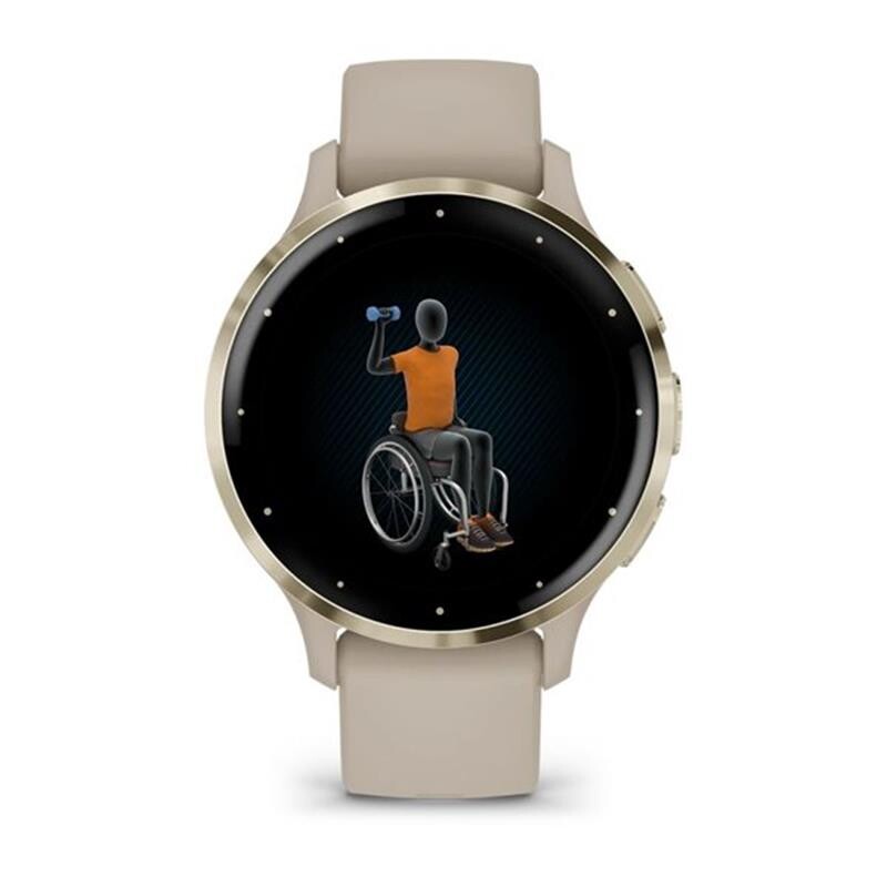 Смарт-годинник Garmin Venu 3s Soft Gold Stainless Steel Bezel with French Gray Case and Silicone Band (010-02785-02)