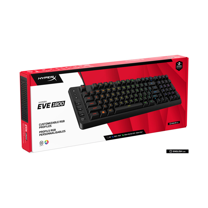 Клавиатура HyperX Eve 1800 USB Black (B7JE0AA)