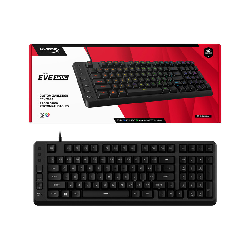 Клавиатура HyperX Eve 1800 USB Black (B7JE0AA)