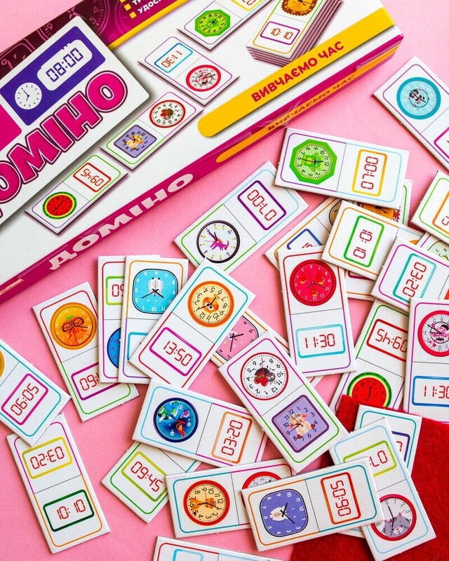 Развивающая игра. Домино. Изучаем время