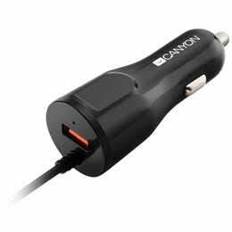 Автомобильное зарядное устройство Canyon (1USB, 2.4A) Black (CNE-CCA033B) + кабель Lightning