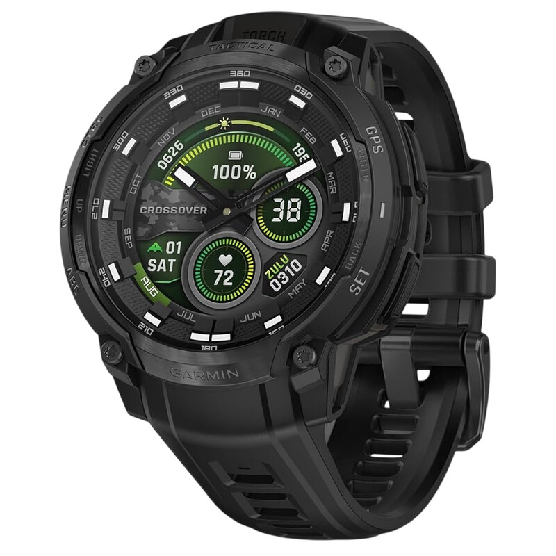 Смарт-часы Garmin Instinct Crossover AMOLED Tactical Black with Black Silicone (010-03398-42)