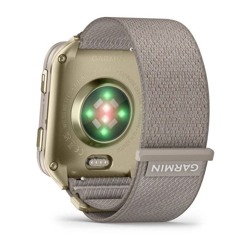 Смарт-годинник Garmin Venu X1 Soft Gold Titanium with French Grey Nylon (010-02980-33)