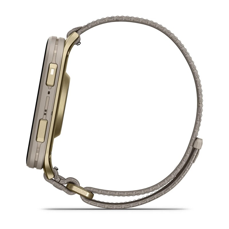 Смарт-годинник Garmin Venu X1 Soft Gold Titanium with French Grey Nylon (010-02980-33)