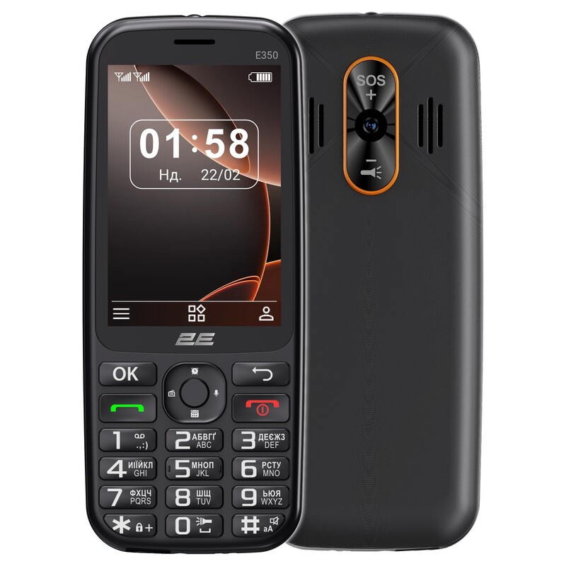 Мобiльний телефон 2E E350 Black (694743656879)