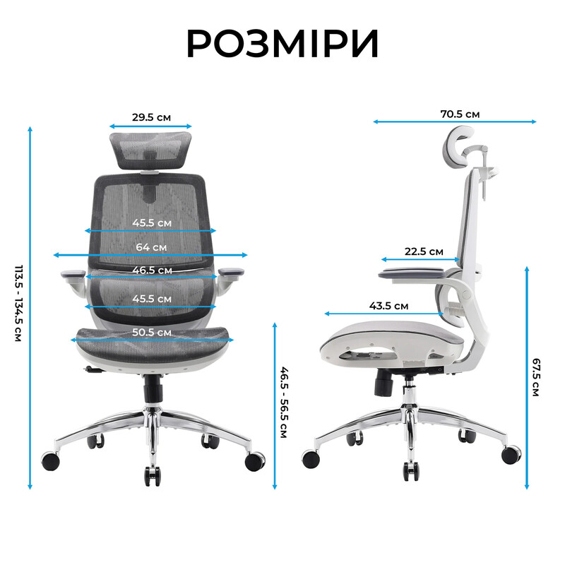 Крісло офісне Sihoo M59AS Mesh Gray (M59AS-M301)