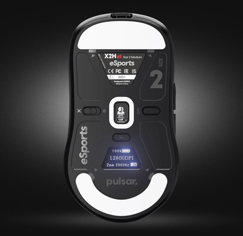 Мышь беспроводная Pulsar X2H eS Size2 4K Black Wireless (PX2HES21)