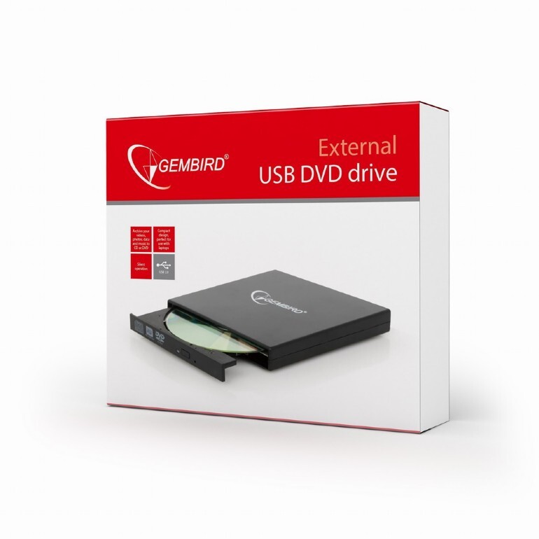 Внешний Gembird DVD-USB-02 DVD-привод, USB 2.0