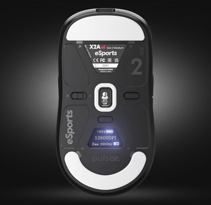 Мышь беспроводная Pulsar X2A eS Size2 4K Black Wireless (PX2AES21)
